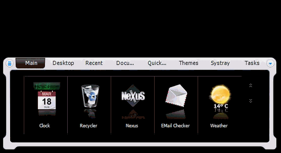 书架中的子 Dock