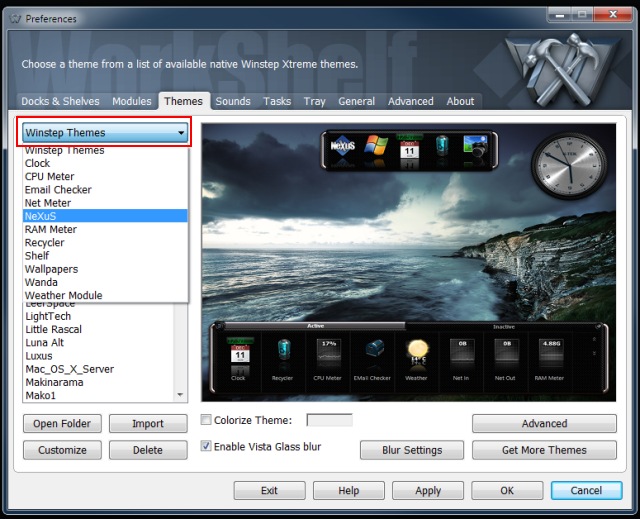 Winstep 主题选项卡